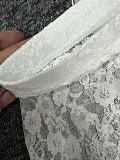 Mesh Lace Cropped Leggings in White