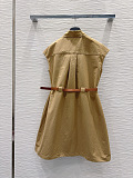Fendi Sleeveless Trench Mini Dress in Camel