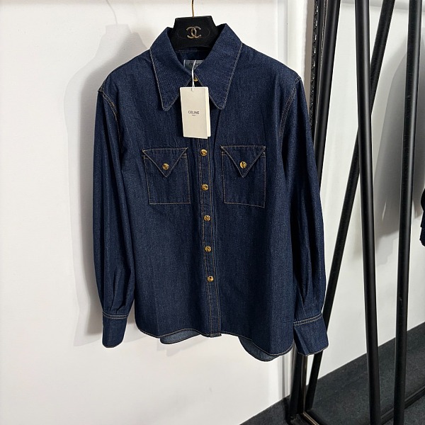 Celine Cotton Shirt in Denim Blue