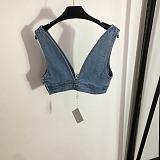 Loewe Cropped Embellished Denim Top