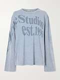 ACNE STUDIOS Printed hemp and cotton-blend jersey T-shirt
