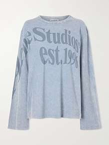 ACNE STUDIOS Printed hemp and cotton-blend jersey T-shirt