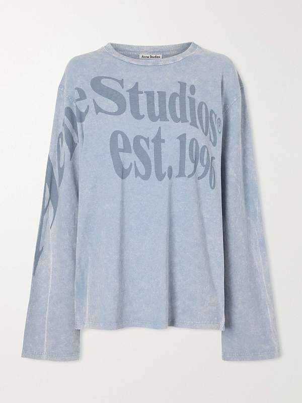 ACNE STUDIOS Printed hemp and cotton-blend jersey T-shirt