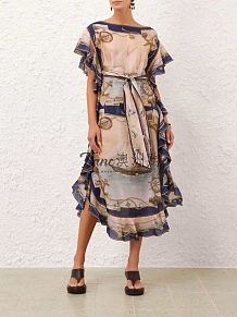 Zimmermann Scarborough Ruffle Midi Dress
