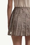 Moncler Vichy Cotton Blend Pleated Mini Skirt