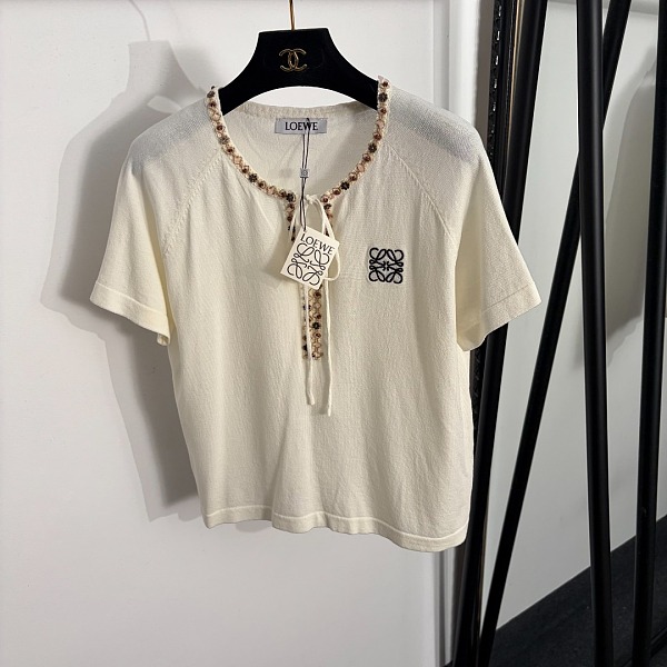 Celine Crystal Embellishments Tee Top