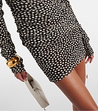 Saint Laurent Ruched Dress in Dotted Tulle