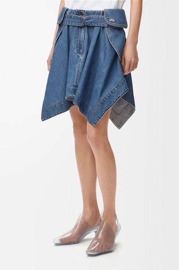 Loewe Cargo skirt in denim Blue