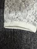Mesh Lace Cropped Leggings in White