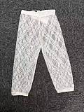 Mesh Lace Cropped Leggings in White