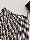 Moncler Vichy Cotton Blend Pleated Mini Skirt