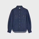Celine Cotton Shirt in Denim Blue