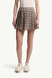 Moncler Vichy Cotton Blend Pleated Mini Skirt