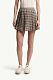 Moncler Vichy Cotton Blend Pleated Mini Skirt