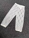 Mesh Lace Cropped Leggings in White