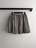 Moncler Vichy Cotton Blend Pleated Mini Skirt