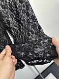 Mesh Lace Cropped Leggings in Black