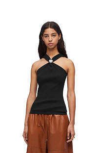 Loewe Pebble Ribbed-Knit Cotton Jersey Top