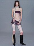 Mesh Lace Cropped Leggings in White