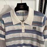 Loewe Stripe Knitted Polo Top