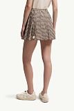 Moncler Vichy Cotton Blend Pleated Mini Skirt