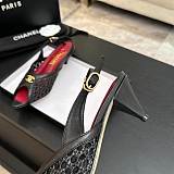 Chanel Mixed Fiber Leather Sandals in Black & Red
