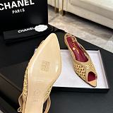 Chanel Mixed Fiber Leather Sandals in Camel