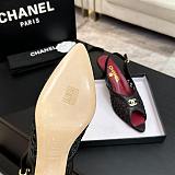 Chanel Mixed Fiber Leather Sandals in Black & Red