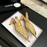 Chanel Mixed Fiber Leather Sandals in Camel