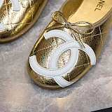 Chanel Metallic Quilted Flat Mules