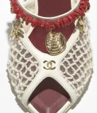 Chanel Leather Mules in White(The CHANEL Coco Beach 2026 collection Look 18)