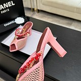 Chanel Leather Mules in Pink (The CHANEL Coco Beach 2026 collection Look 18)