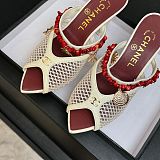 Chanel Leather Mules in White(The CHANEL Coco Beach 2026 collection Look 18)