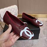 Chanel Ballet Flats in Burgundy(The CHANEL Coco Beach 2026 collection Look 27)