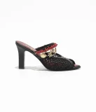 Chanel Leather Mules in Black(The CHANEL Coco Beach 2026 collection Look 36)