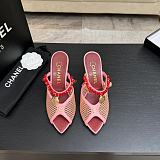 Chanel Leather Mules in Pink (The CHANEL Coco Beach 2026 collection Look 18)