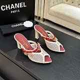 Chanel Leather Mules in White(The CHANEL Coco Beach 2026 collection Look 18)