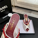 Chanel Leather Mules in White(The CHANEL Coco Beach 2026 collection Look 18)