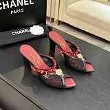 Chanel Leather Mules in Black(The CHANEL Coco Beach 2026 collection Look 36)