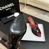 Chanel Leather Mules in Black(The CHANEL Coco Beach 2026 collection Look 36)