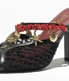 Chanel Leather Mules in Black(The CHANEL Coco Beach 2026 collection Look 36)
