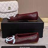 Chanel Ballet Flats in Burgundy(The CHANEL Coco Beach 2026 collection Look 27)