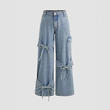 Loose Jeans with Bows