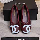 Chanel Ballet Flats in Burgundy(The CHANEL Coco Beach 2026 collection Look 27)