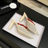 Chanel Leather Mules in White(The CHANEL Coco Beach 2026 collection Look 18)