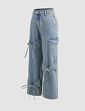 Loose Jeans with Bows