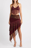 Halter Fringe Skirt Set