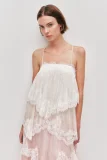 Chiffon Gradient Color Lace Maxi Dress
