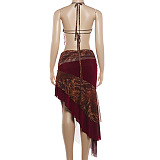 Halter Fringe Skirt Set