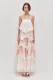 Chiffon Gradient Color Lace Maxi Dress